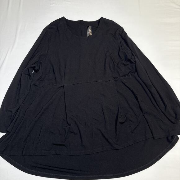 Melissa McCarthy Seven7 Tops - Melissa McCarthy Seven7 Black Long Sleeve Babydoll Tunic Top 3X Back Zip EUC